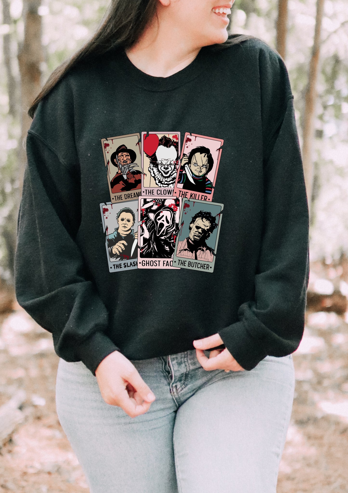 Horror Movie Tarot Sweatshirt Halloween Autumn