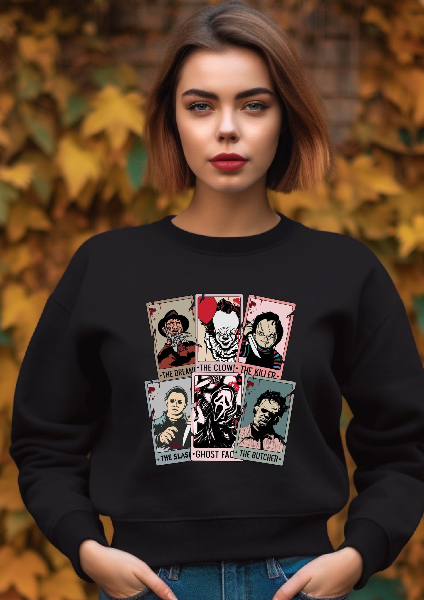 Horror Movie Tarot Sweatshirt Halloween Autumn