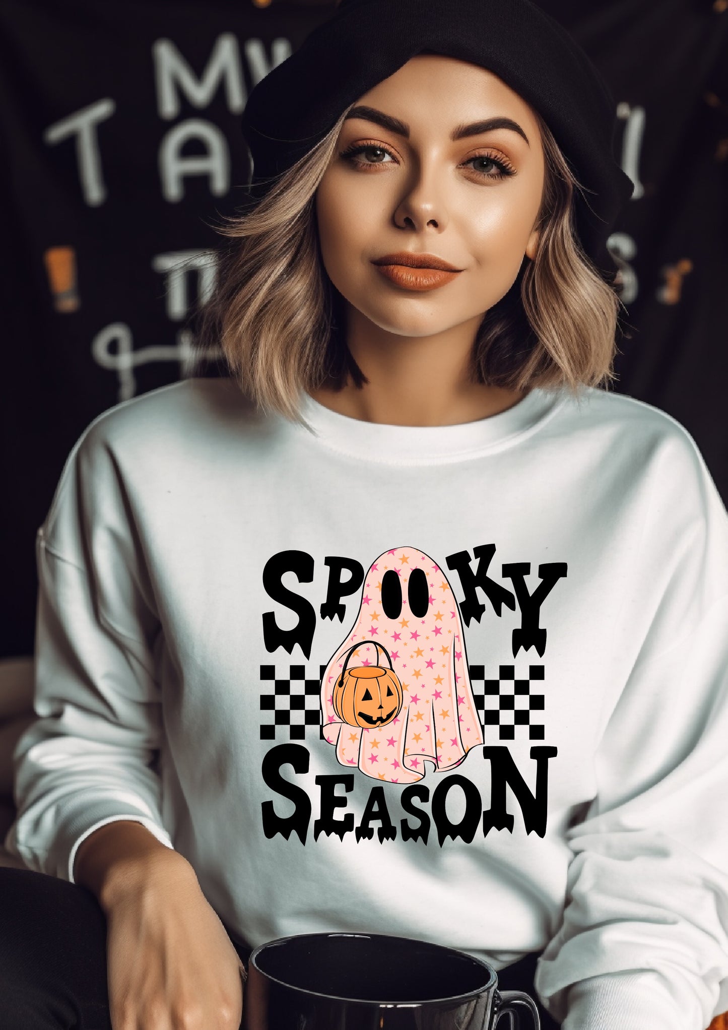 Spooky Season Sweatshirt Halloween FLORAL DESIGN